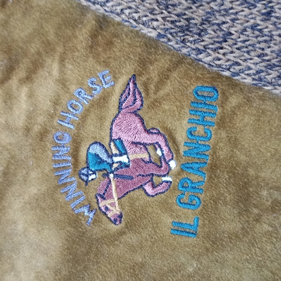 Vintage 90s Winning Horse Il Granchio Wool Crewneck Sweater - Picture 2 of 5